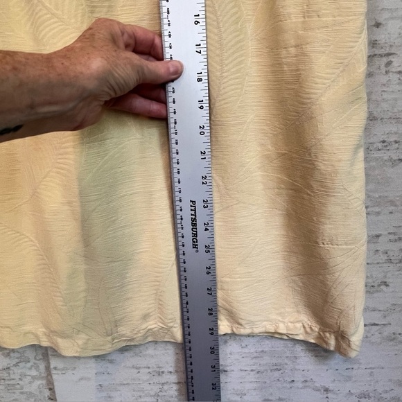 Island Shores 100% Washable Silk Pale Yellow Camp Shirt Sz L Beach Cruise Resort - Picture 15 of 16